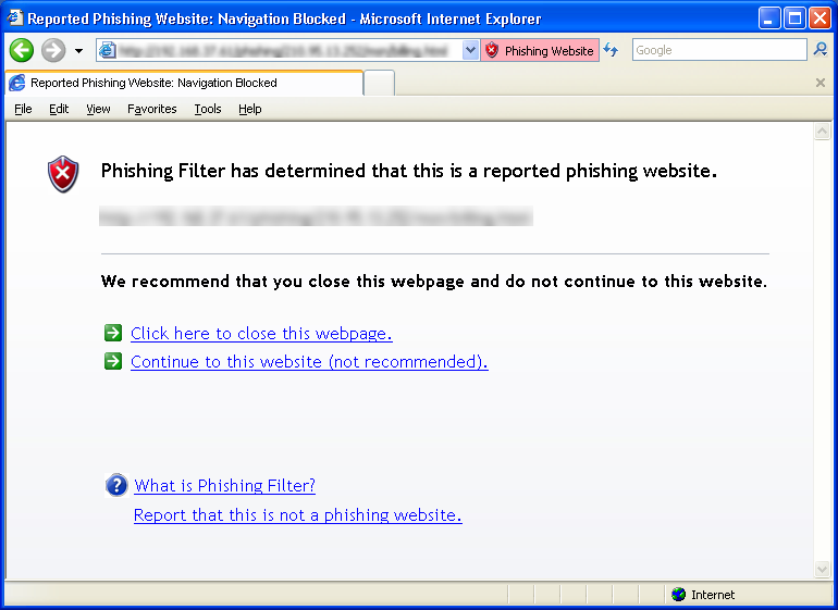 Anti-Phishing d'Internet Explorer 7
